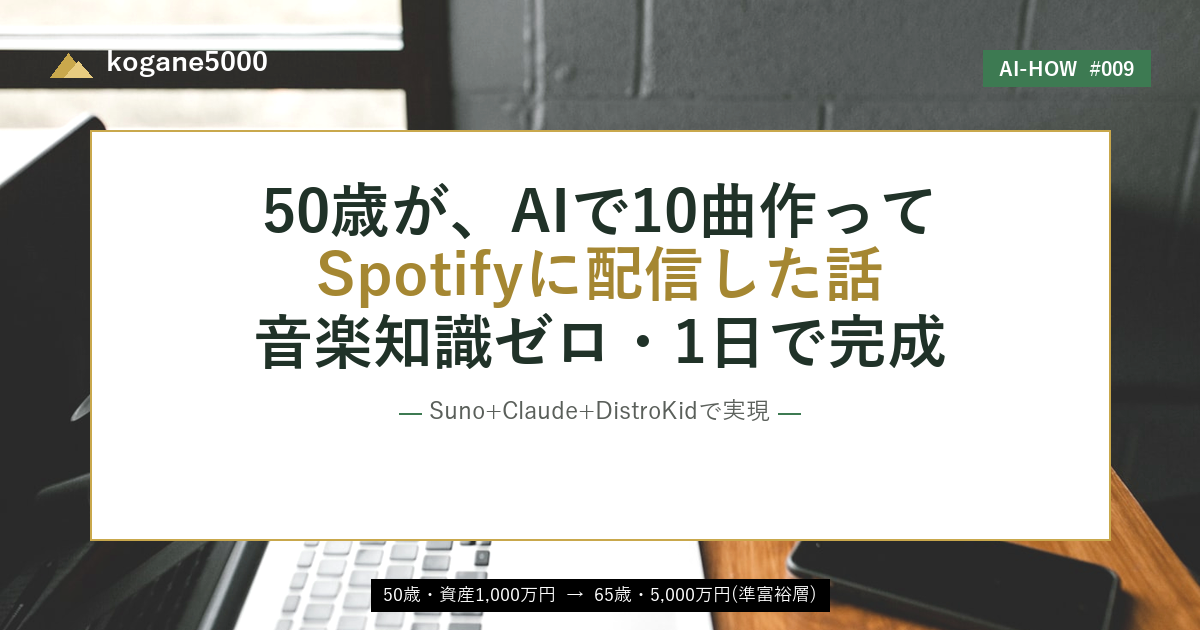 50歳がAIで10曲作ってSpotify配信した話
